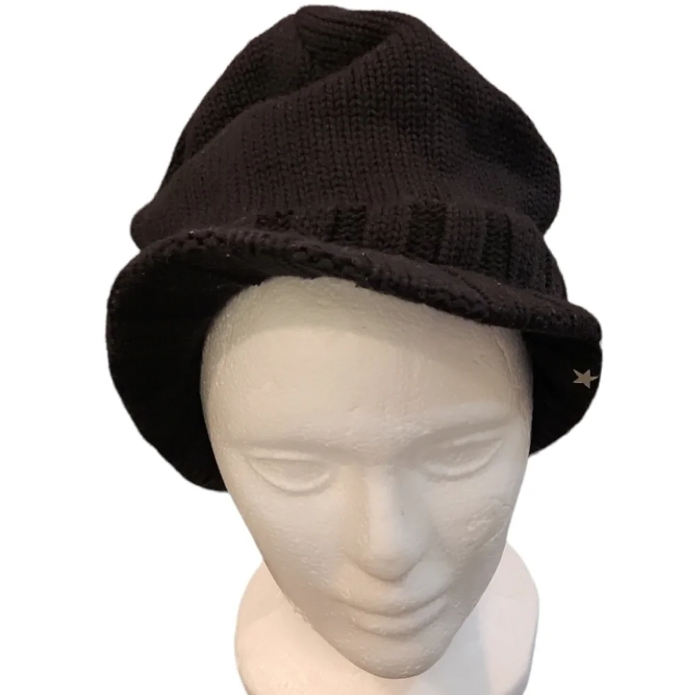 𝅺knit Slouch Beanie Newsboy Billed Hat